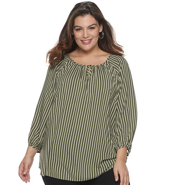 Plus Size EVRI™ Peasant Top