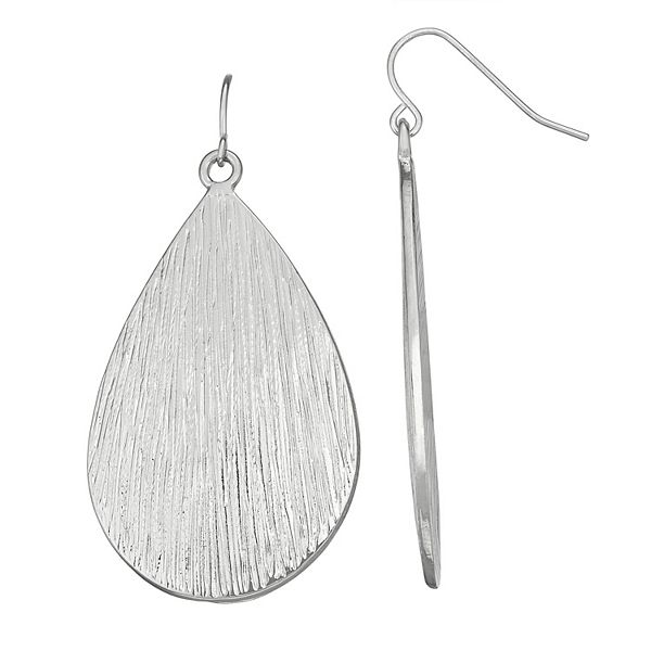 Sonoma Goods For Life&reg; Textured Teardrop Drop Earrings - Silver Tone