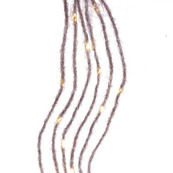 Gray Fuzzy Multi Strand Warm White LED Light Set