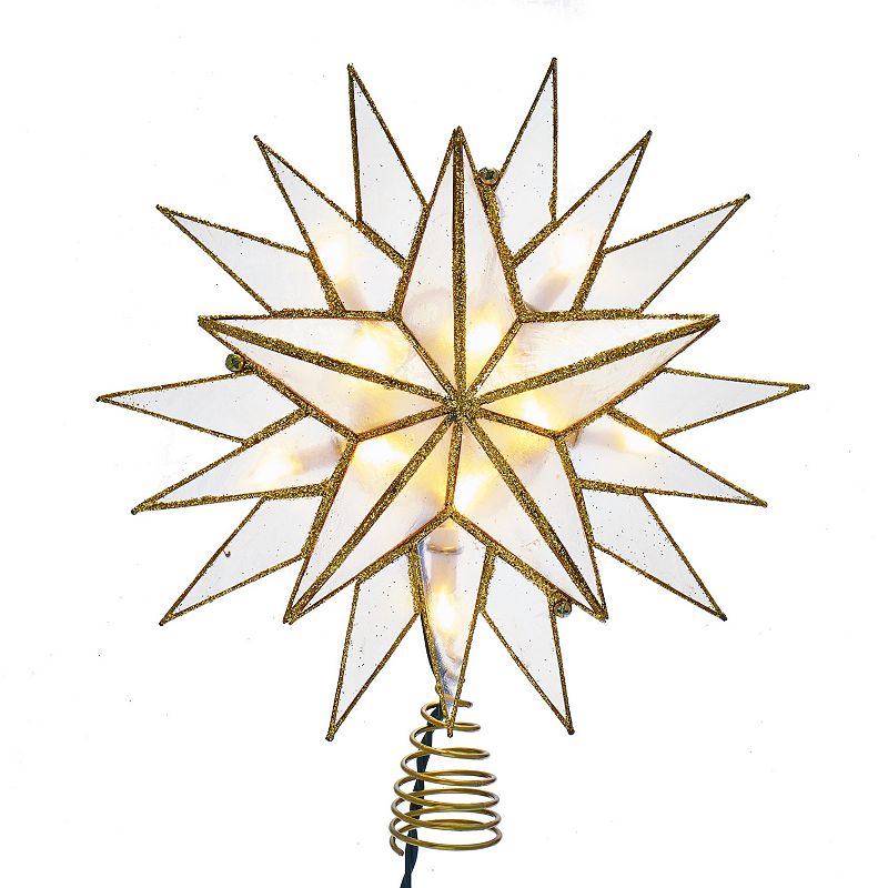 Kurt Adler 10-Light Gold Capiz Star Treetop