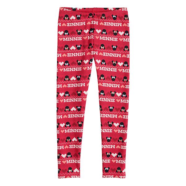 disney s minnie mouse girls 4 12 print minky leggings by jumping beans