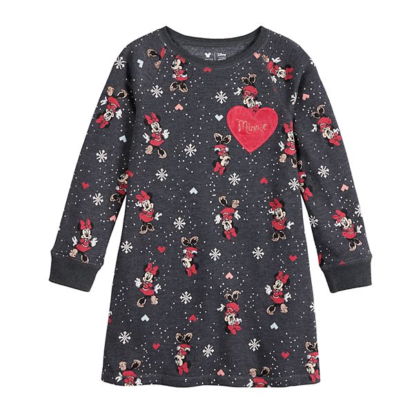 disney s minnie mouse girls 4 12 print fleece dress by jumping beans