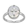 Harper Stone Silver Plated Oval Cross Cubic Zirconia Ring