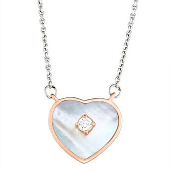 Harper Stone Rose Gold Plated Heart Cubic Zirconia Necklace