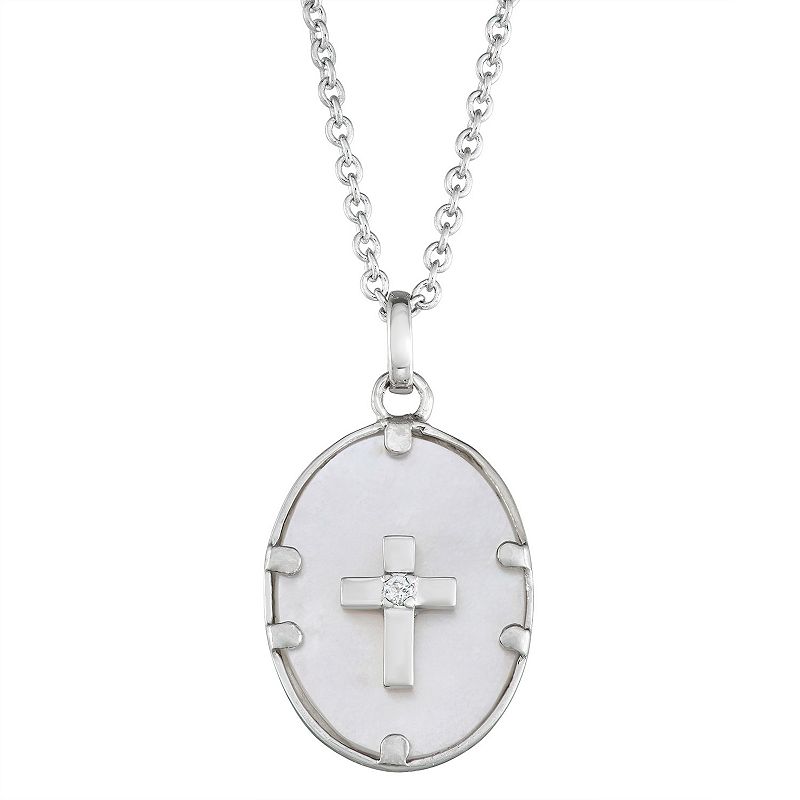 49156280 Harper Stone Silver Plated Cross Cubic Zirconia Pe sku 49156280