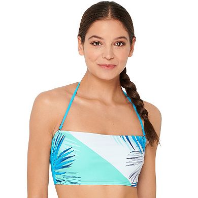 Mix and Match Tropical Lace-Up Back Bandeau Top