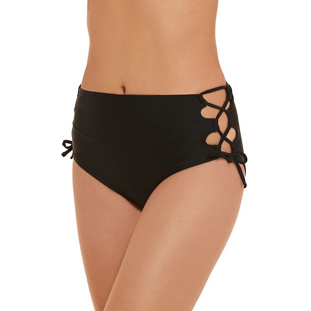 Juniors' SO® Cheeky Lace Up High-Waist Bikini Bottoms