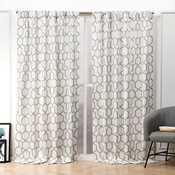 Nicole Miller New York 2-pack Hexa Geometric Print Hidden Tab Top Window Curtains