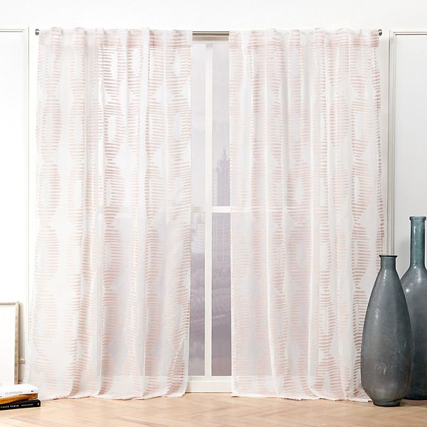 Nicole Miller Ny 2 Pack Odense Sheer, Tab Sheer Curtains