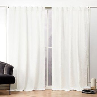 Nicole Miller New York 2-pack Textured Matelasse Hidden Tab Top Window Curtains