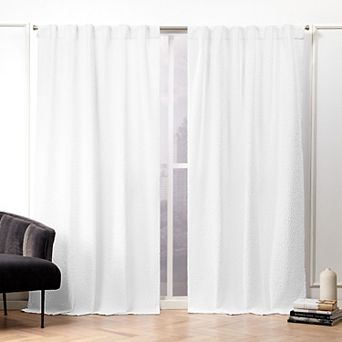 Nicole Miller New York 2-pack Textured Matelasse Hidden Tab Top Window Curtains