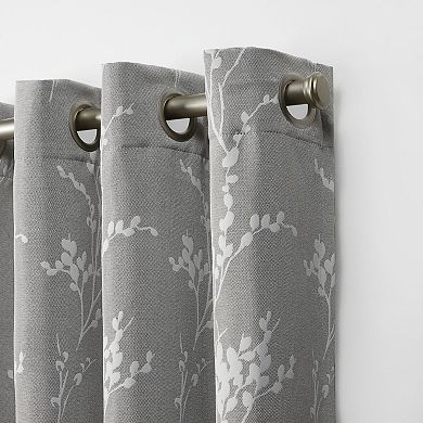 Nicole Miller 2-pack Turion Floral Blackout Grommet Top Window Curtains