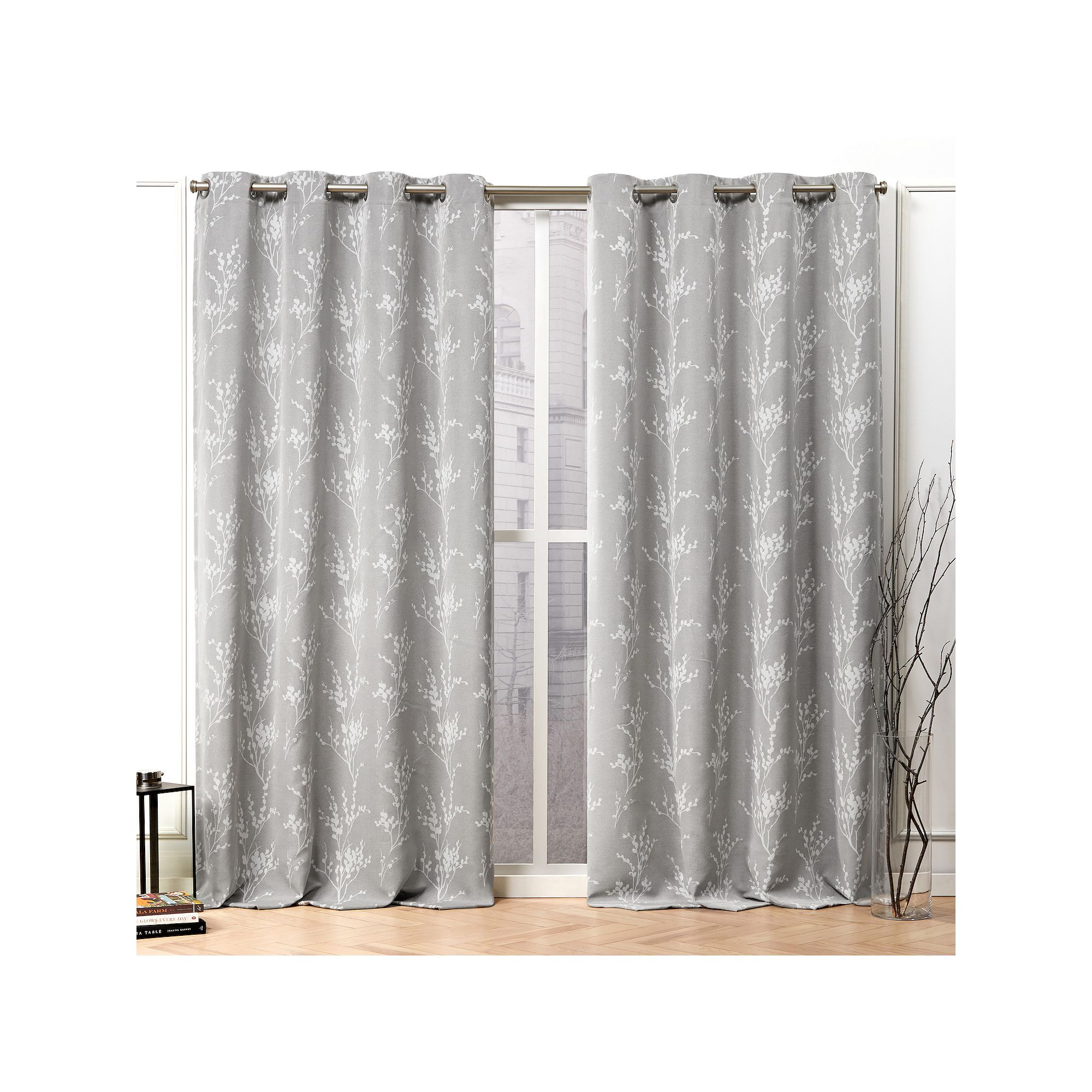 Nicole Miller New York 2-pack Turion Floral Blackout Grommet Top Window Cur