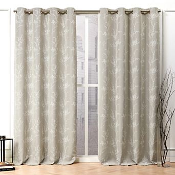Nicole Miller New York 2-pack Turion Floral Blackout Grommet Top Window Curtains