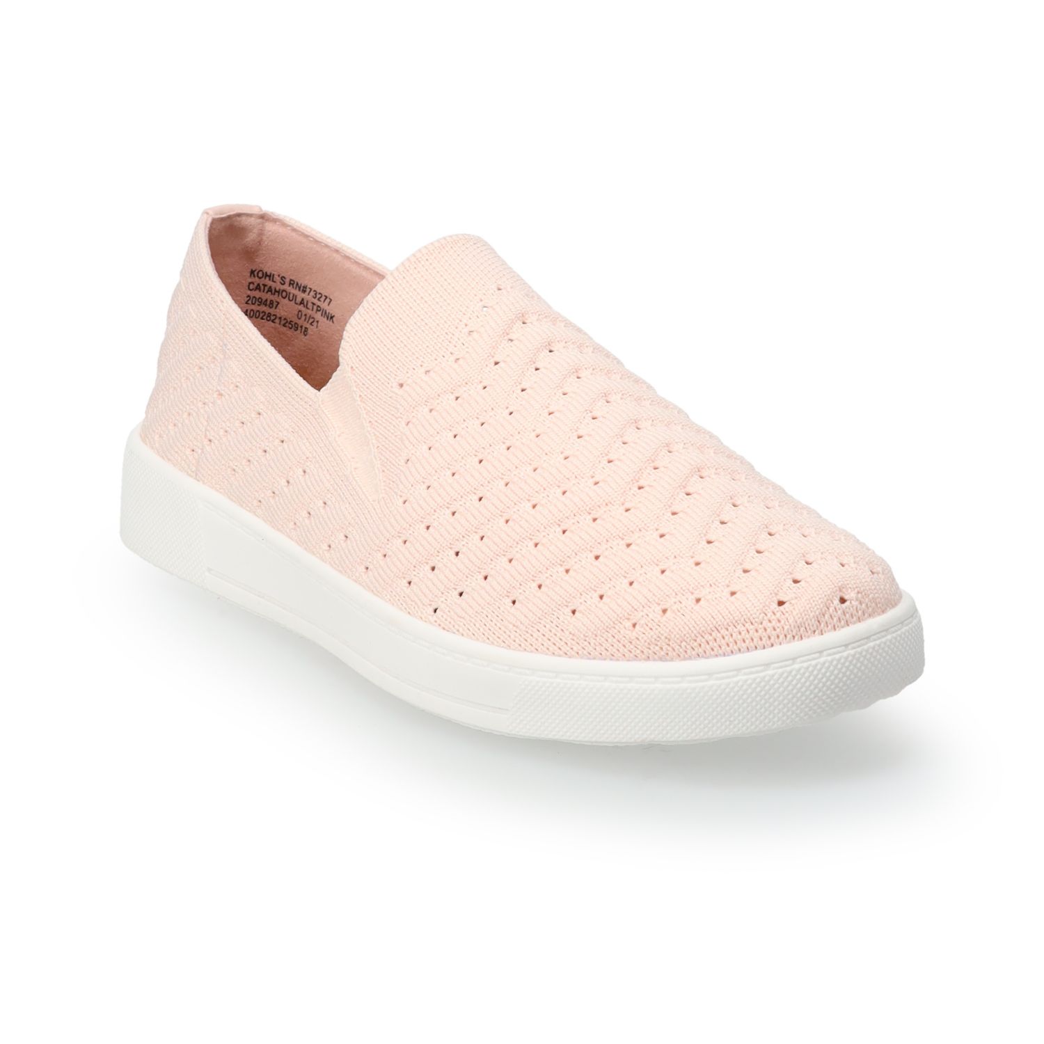 pink slip on sneakers