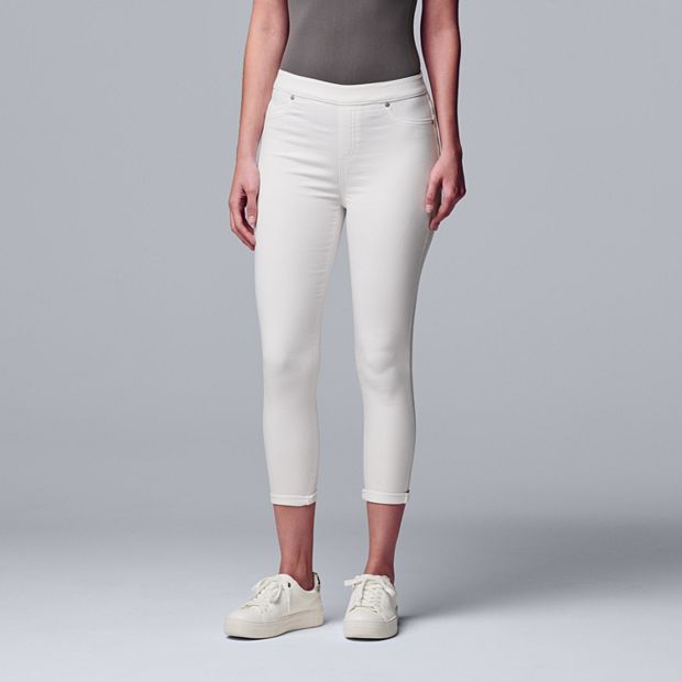 Simply Vera Vera Wang Solid White Leggings Size 1X (Plus) - 53