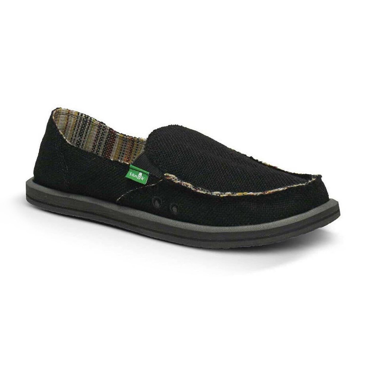 sanuk women's black slip on