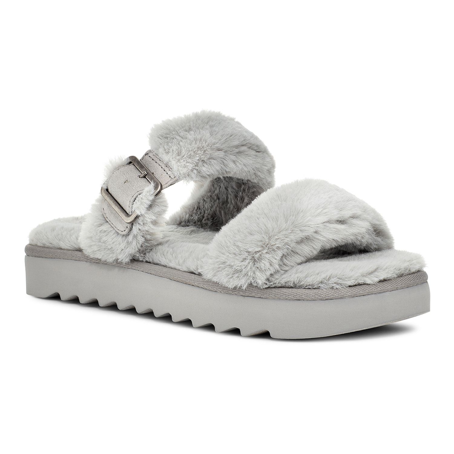 furry slipper sandals