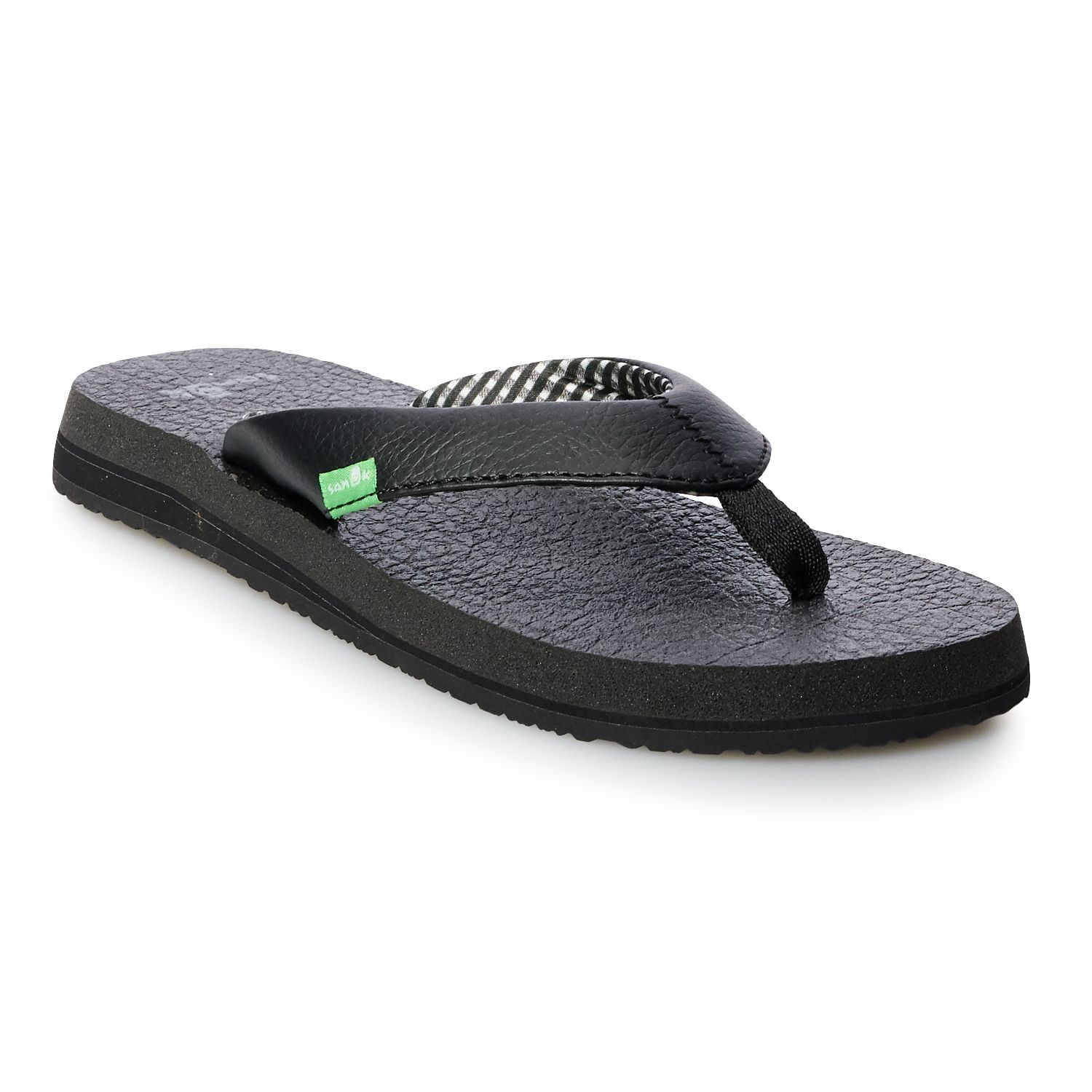 sanuk black yoga mat flip flops