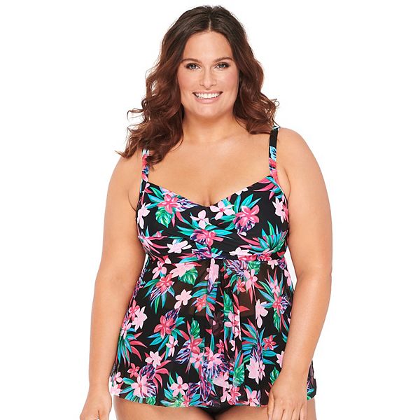 Plus Size Croft & Barrow® Twist Flyaway D-Cup Tankini Top