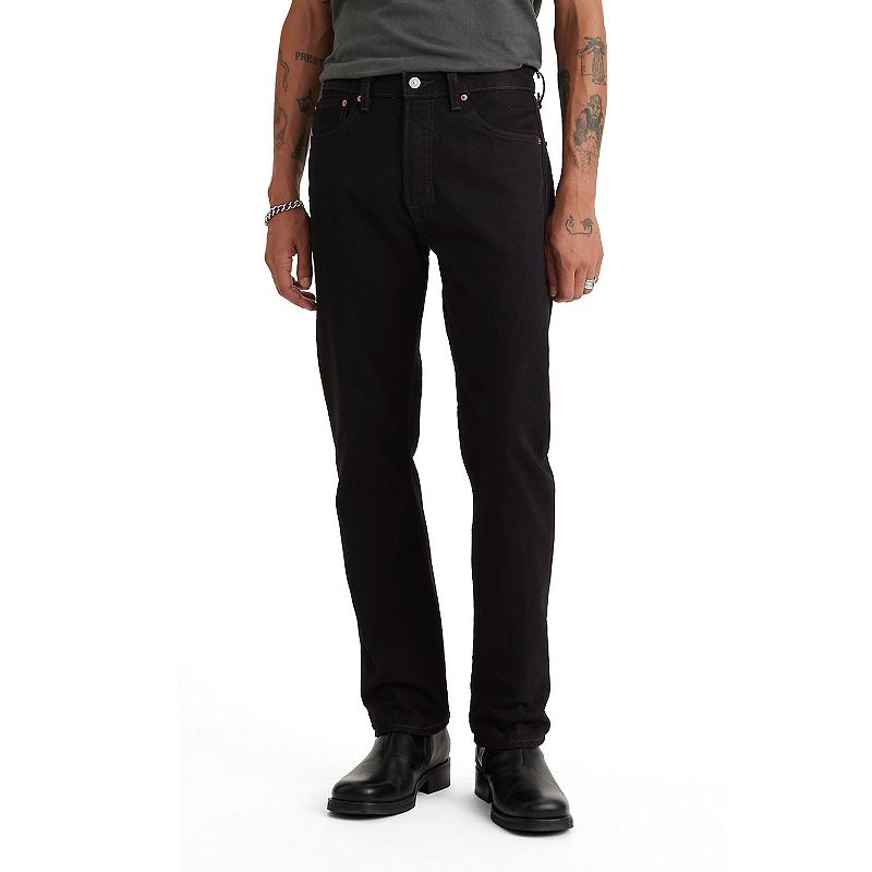 Mens Levis 501 Original-Fit Jeans, Size: 29X30, Black
