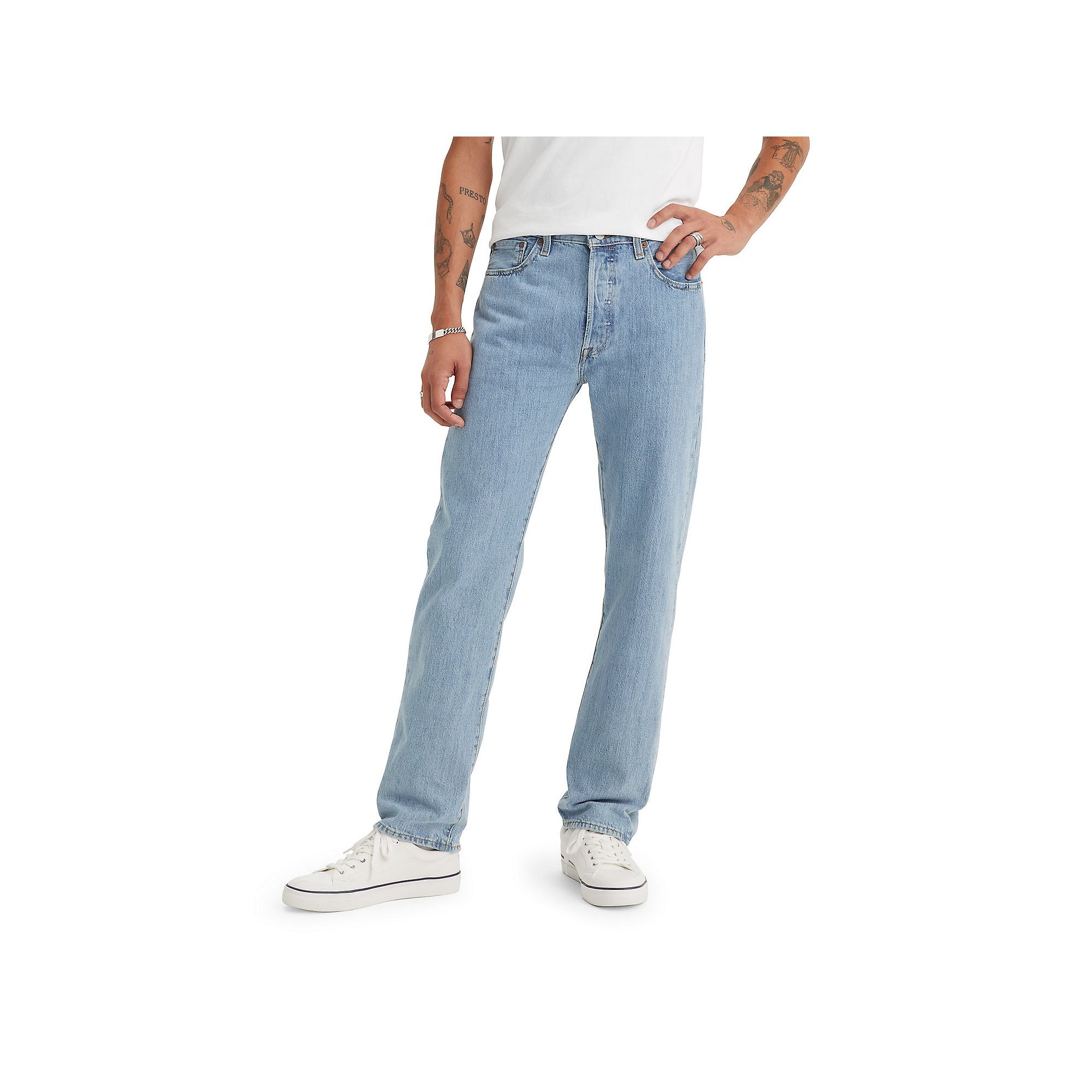 Mens Levis® 501™ Original Fit Jeans, Size: 36X29, Light Stonewash