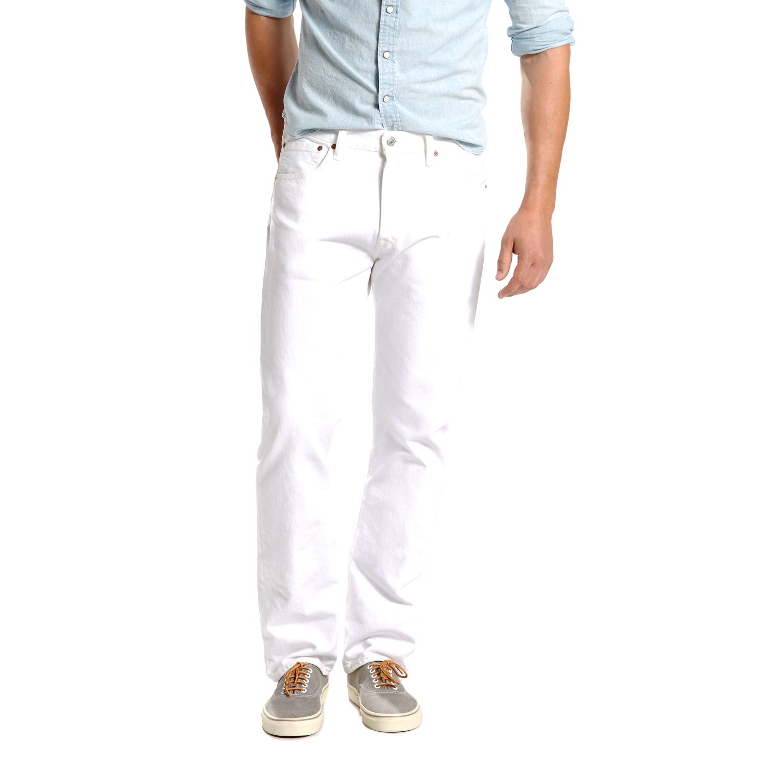 levi 505 white jeans