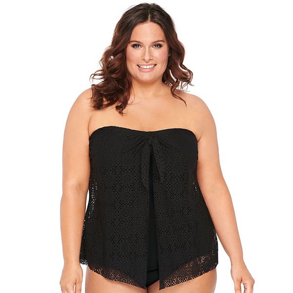 Plus size bandeau store tankini tops