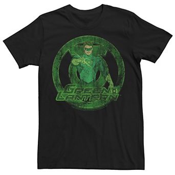 Men's Marvel Green Lantern Distressed Portrait Logo Graphic Tee