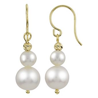 PearLustre by Imperial 14Kt Gold Cultured Pearl & Brilliance Bead Drop Earrings