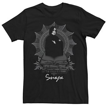 Men's Harry Potter Snape Grey Scale Dark Arts Portrait Graphic Tee