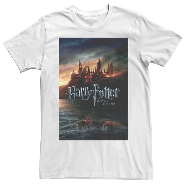 Men's Harry Potter Deathly Hallows Hogwarts Poster Graphic Tee