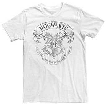 Men's Harry Potter Hogwarts Crest Outline Graphic Tee