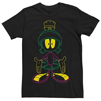 Men's Looney Tunes Marvin The Martian Neon Outline Graphic Tee