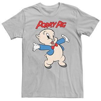 Men's Looney Tunes Porky The Pig Portrait Logo Graphic Tee