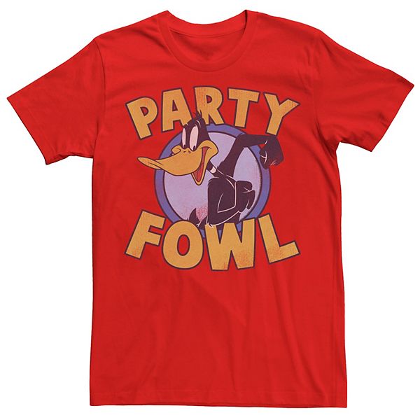 Men's Looney Tunes Party Fowl Daffy Portrait Graphic Tee