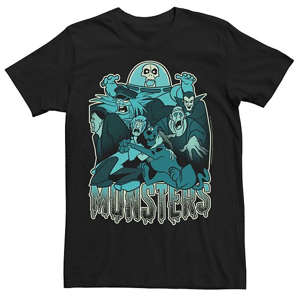 Men's Scooby Doo Blue Hue Monsters Portrait Graphic Tee