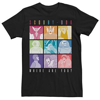 Men's Scooby Doo Where Are You? Monster Portrait Panels Graphic Tee