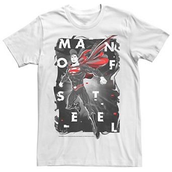 Men's DC Comics Superman Man Of SGraphic Teel Grey Scale Portrait Graphic Tee
