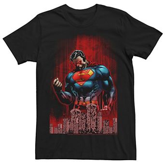 Men's DC Comics Superman Power Flex Skyline Comic Poster Graphic Tee