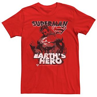 Men's DC Comics Superman Earth's Hero Sketched Poster Graphic Tee