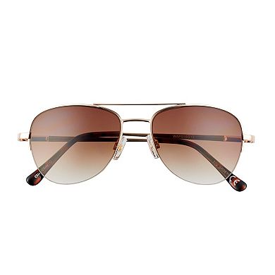 Women's Apt. 9® Petite Semi-Rimless Metal Aviator Sunglasses