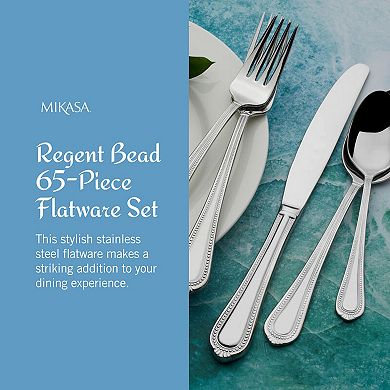Mikasa Regent Bead 65-pc. Flatware Set