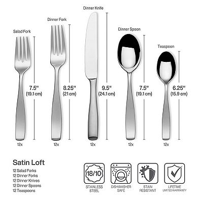 Mikasa Satin Loft 65-pc. Flatware Set
