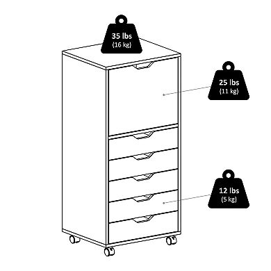 Winsome Halifax 5-Drawer Storage Cabinet