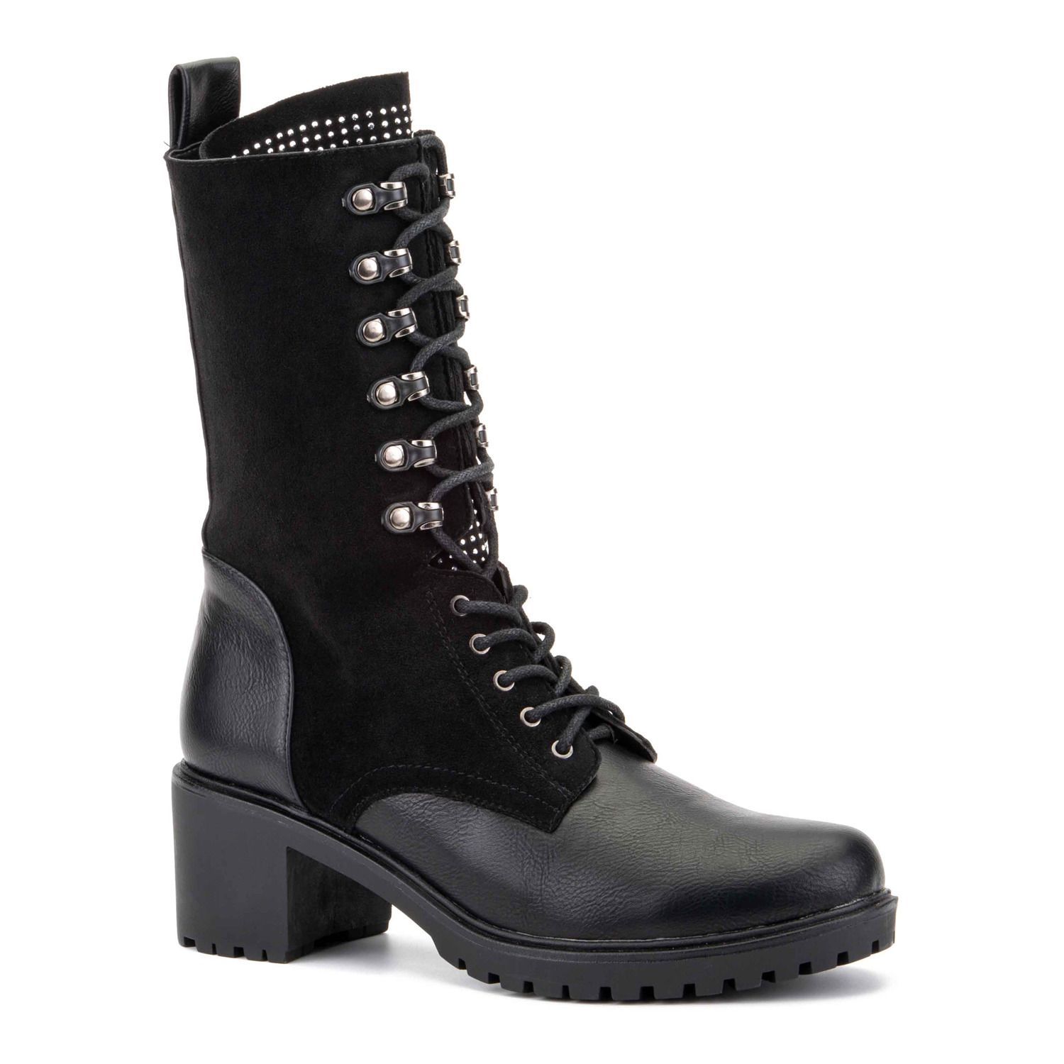kohls black combat boots