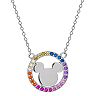 Disney's Mickey Mouse Sterling Silver Rainbow Cubic Zirconia Necklace