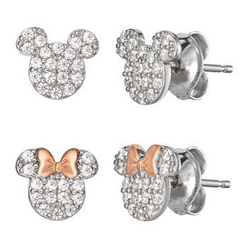 Cubic Zirconia CZ Mickey Mouse NEW IN GIFT BOX Disney Earrings 
