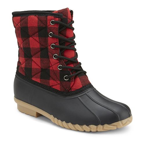 Olivia Miller Checkered Past Plaid Women's Duck Boots