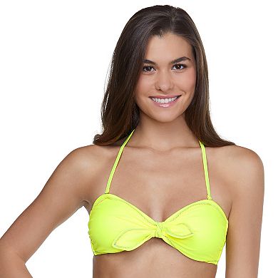 Mix And Match Bandeau Top with Bow Tie And Pop Color Stitching